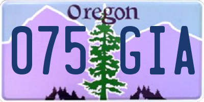 OR license plate 075GIA