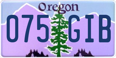 OR license plate 075GIB
