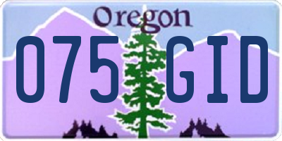 OR license plate 075GID