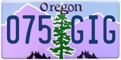 OR license plate 075GIG