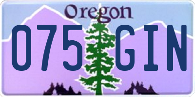 OR license plate 075GIN