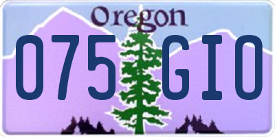 OR license plate 075GIO