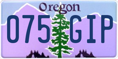 OR license plate 075GIP