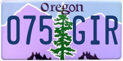 OR license plate 075GIR