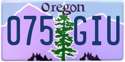 OR license plate 075GIU