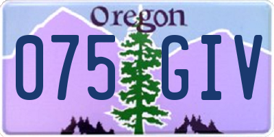 OR license plate 075GIV