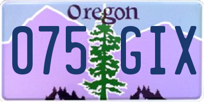OR license plate 075GIX