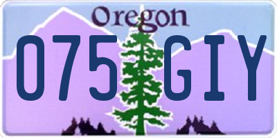 OR license plate 075GIY