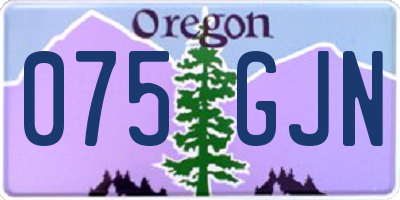 OR license plate 075GJN