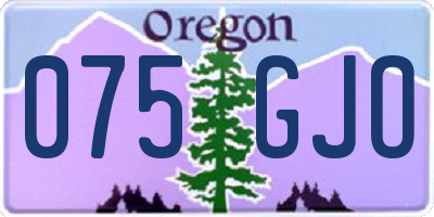 OR license plate 075GJO