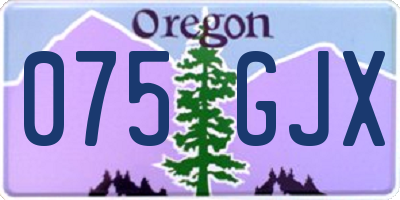 OR license plate 075GJX