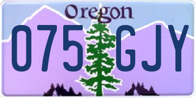 OR license plate 075GJY