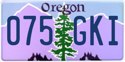 OR license plate 075GKI