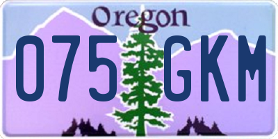 OR license plate 075GKM