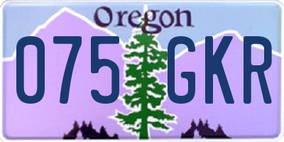 OR license plate 075GKR