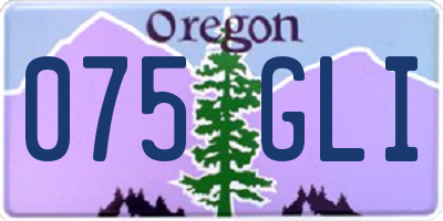 OR license plate 075GLI