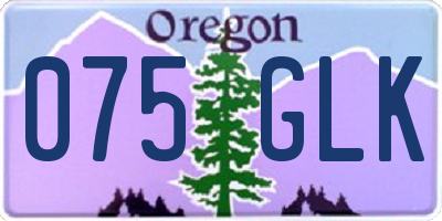 OR license plate 075GLK