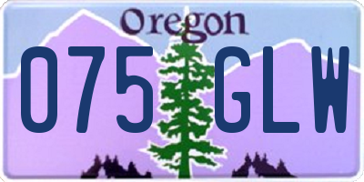 OR license plate 075GLW