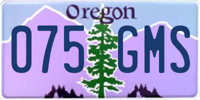 OR license plate 075GMS