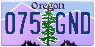 OR license plate 075GND