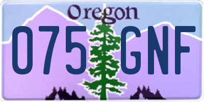 OR license plate 075GNF