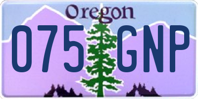 OR license plate 075GNP