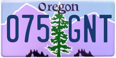 OR license plate 075GNT