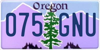 OR license plate 075GNU