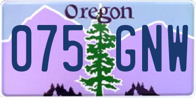 OR license plate 075GNW