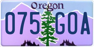 OR license plate 075GOA