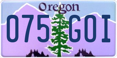 OR license plate 075GOI