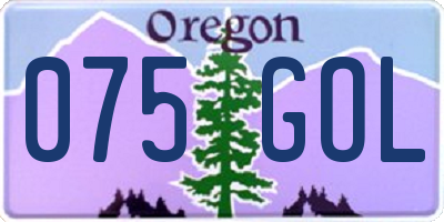 OR license plate 075GOL
