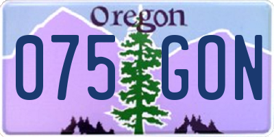 OR license plate 075GON