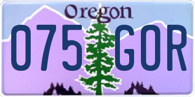 OR license plate 075GOR