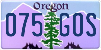 OR license plate 075GOS