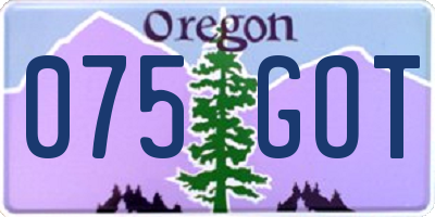 OR license plate 075GOT