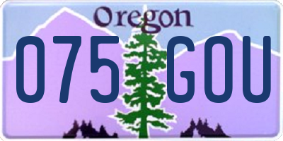 OR license plate 075GOU