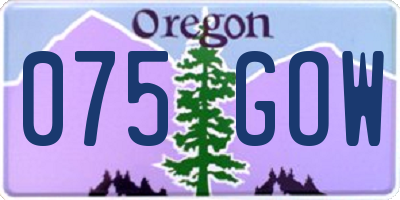 OR license plate 075GOW