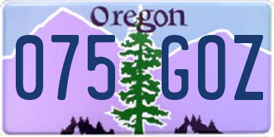 OR license plate 075GOZ