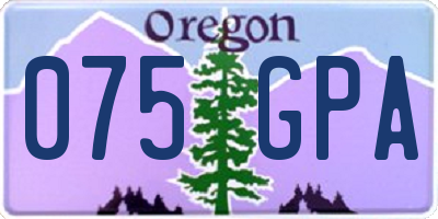 OR license plate 075GPA