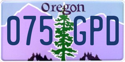 OR license plate 075GPD