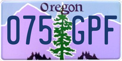 OR license plate 075GPF