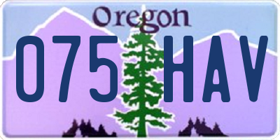 OR license plate 075HAV
