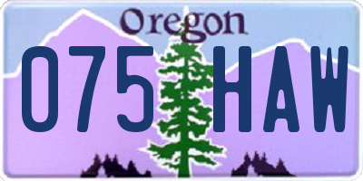 OR license plate 075HAW