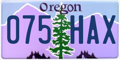 OR license plate 075HAX