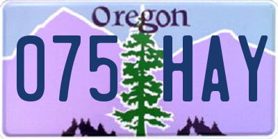 OR license plate 075HAY