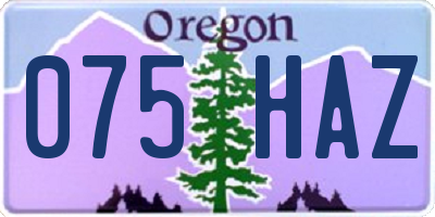 OR license plate 075HAZ