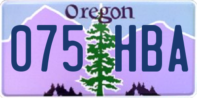 OR license plate 075HBA