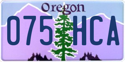 OR license plate 075HCA