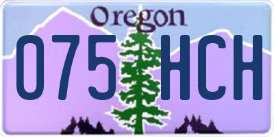 OR license plate 075HCH
